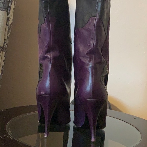 Serena purple leather boots by Vero Cuoio - Picture 7 of 9